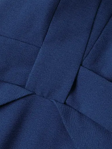 Shani Women's Flounce Crepe & Silk Sheath Dress - Blue | Thumbnail 6
