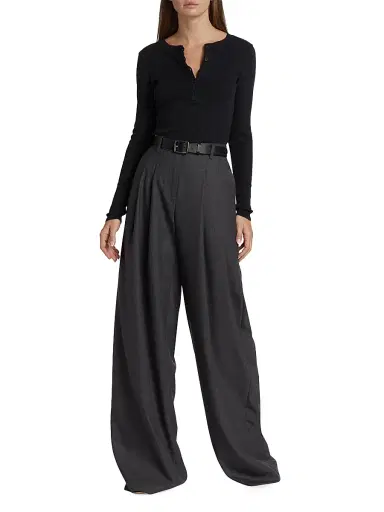 Nili Lotan Women's Jordan Henley Long-Sleeve T-Shirt | Thumbnail 2 Nili Lotan Women's Jordan Henley Long-Sleeve T-Shirt | Thumbnail 2