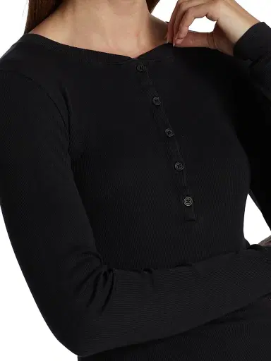 Nili Lotan Women's Jordan Henley Long-Sleeve T-Shirt | Thumbnail 6 Nili Lotan Women's Jordan Henley Long-Sleeve T-Shirt | Thumbnail 6