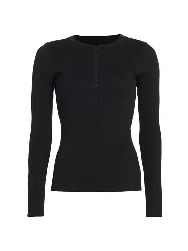 Nili Lotan Women's Jordan Henley Long-Sleeve T-Shirt | Thumbnail 1 Nili Lotan Women's Jordan Henley Long-Sleeve T-Shirt | Thumbnail 1