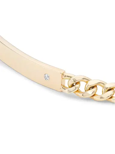Zoë Chicco Women's Identity 14K-Yellow-Gold & 0.015 TCW Diamond Chain Bracelet - Yellow Gold | Thumbnail 4 Zoë Chicco Women's Identity 14K-Yellow-Gold & 0.015 TCW Diamond Chain Bracelet - Yellow Gold | Thumbnail 4