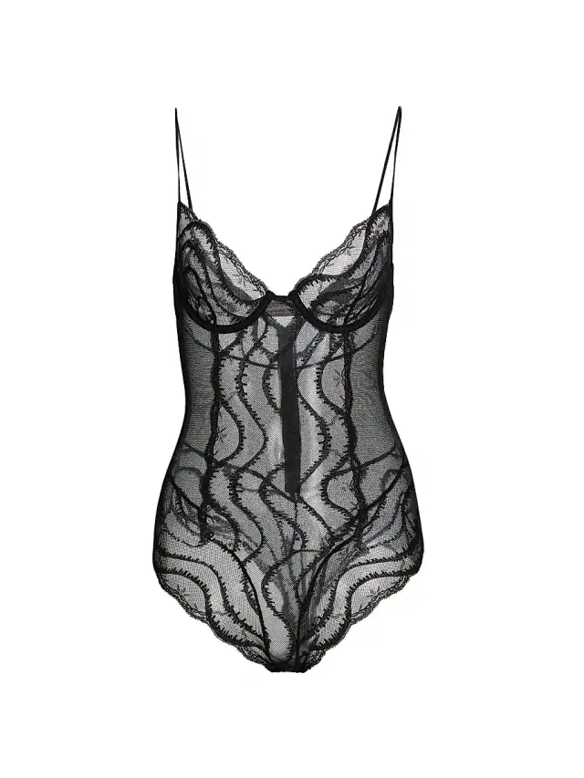 Women's Leche Moi Thong Bodysuit - Black