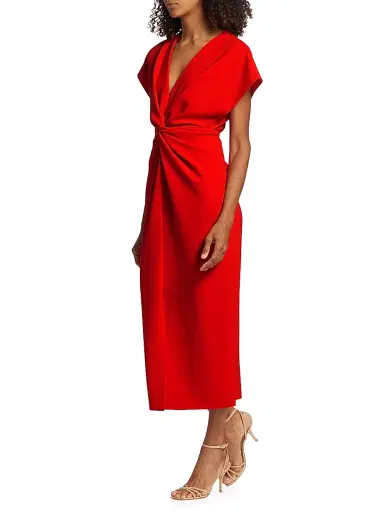 PRABAL GURUNG Women's Jackie Twist-Front Cocktail Dress - Poppy - Size 6 | Thumbnail 4 PRABAL GURUNG Women's Jackie Twist-Front Cocktail Dress - Poppy - Size 6 | Thumbnail 4