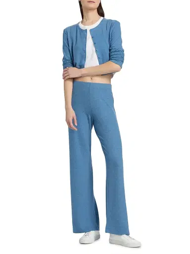 LESET Women's Lauren Crop II Knit Cardigan - Bleuet Melange - Size XL | Thumbnail 2