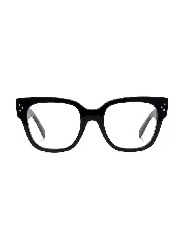 CELINE Men's 53MM Bold 3 Dots Square Eyeglasses - Black
