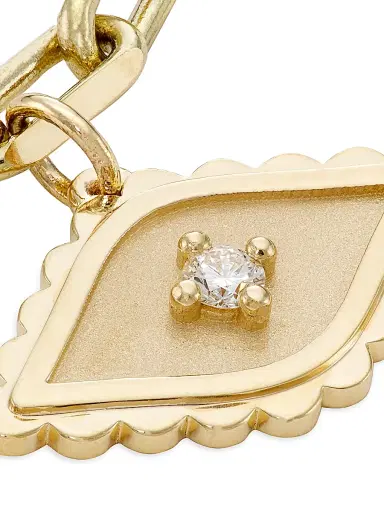 Sydney Evan Women's  Evil Eye 14K Gold & 0.066 TCW Diamond Charm Bracelet - Gold | Thumbnail 4