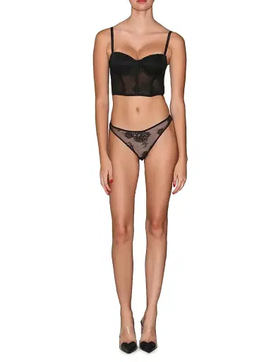 Fleur du Mal Women's Bouquet Lace Bustier Top - Black - Size 36D | Thumbnail 2 Fleur du Mal Women's Bouquet Lace Bustier Top - Black - Size 36D | Thumbnail 2