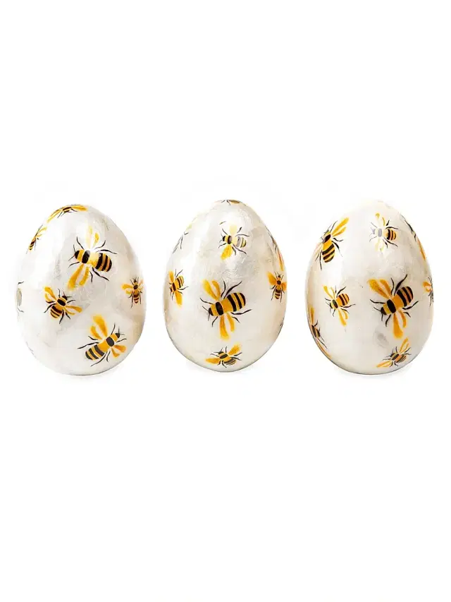 Queen Bee Capiz 3-Piece Egg Set