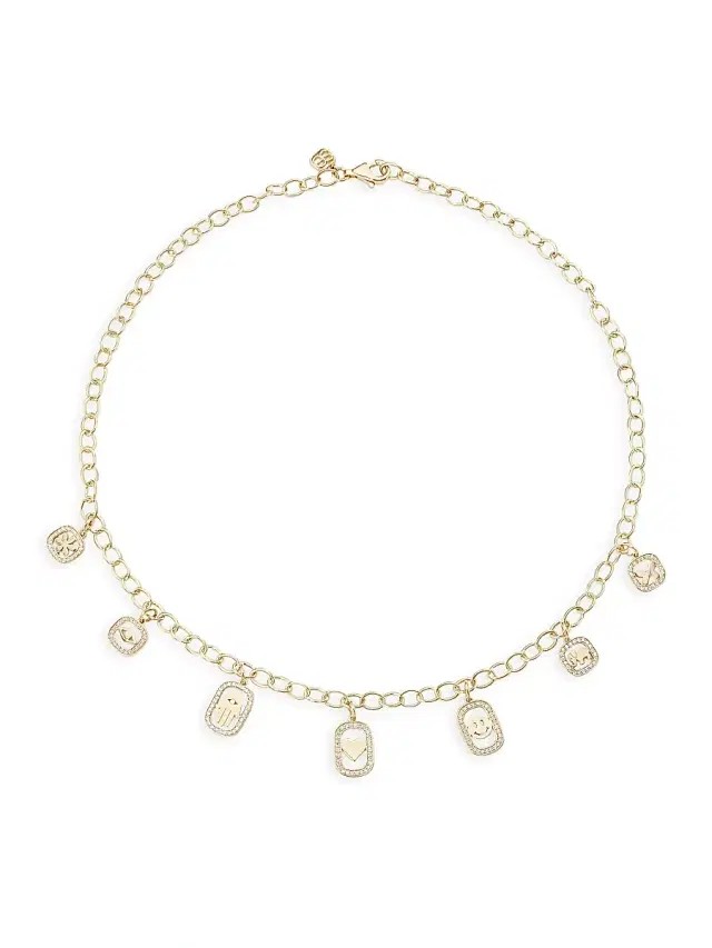 Women's Open Icon 14K Gold & Diamond Charm Necklace - Gold