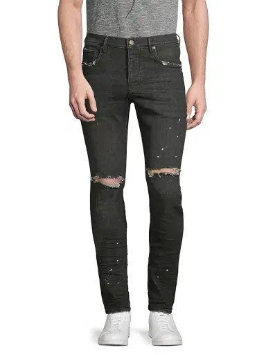 Purple Brand Men's P001 Over Spray Slim-Fit Jeans - Black - Size 40 | Thumbnail 3 Purple Brand Men's P001 Over Spray Slim-Fit Jeans - Black - Size 40 | Thumbnail 3