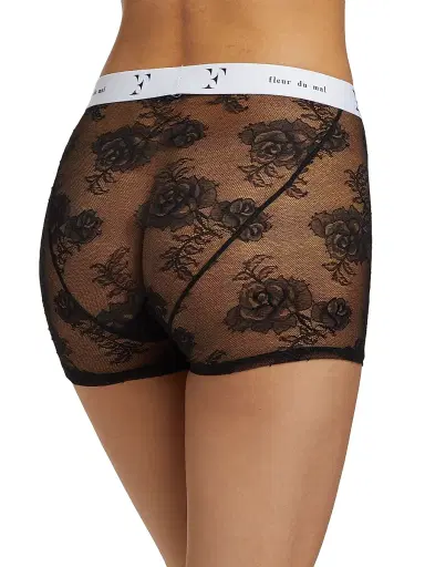 Fleur du Mal Women's Bouquet Lace Boxers - Black - Size XS | Thumbnail 4 Fleur du Mal Women's Bouquet Lace Boxers - Black - Size XS | Thumbnail 4