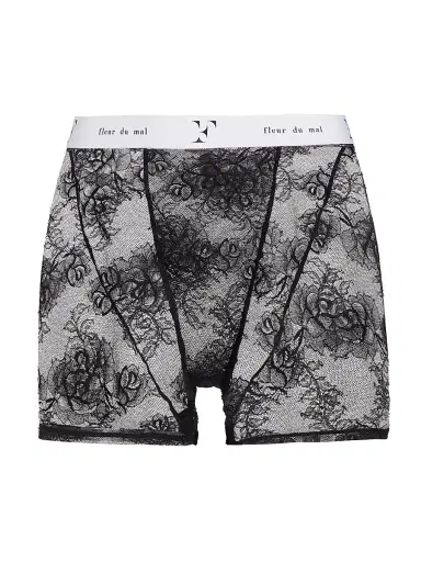 Fleur du Mal Women's Bouquet Lace Boxers - Black - Size XS | Thumbnail 1 Fleur du Mal Women's Bouquet Lace Boxers - Black - Size XS | Thumbnail 1