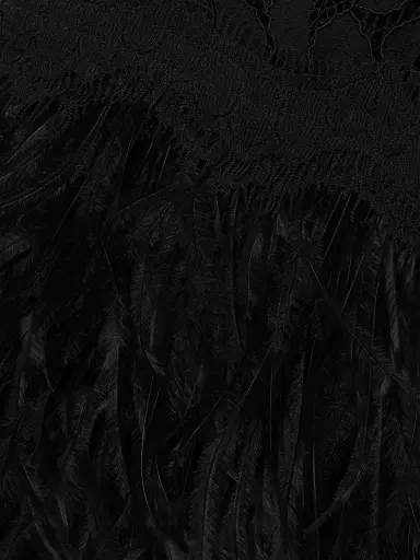 Shani Women's Feather-Trim Lace Sheath Dress - Black - Size 16 | Thumbnail 6 Shani Women's Feather-Trim Lace Sheath Dress - Black - Size 16 | Thumbnail 6