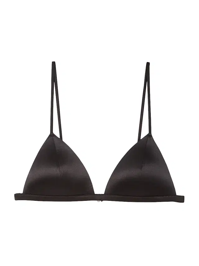 Women's Silk-Blend Wireless Triangle Bra - Black - Size Large Women's Silk-Blend Wireless Triangle Bra - Black - Size Large