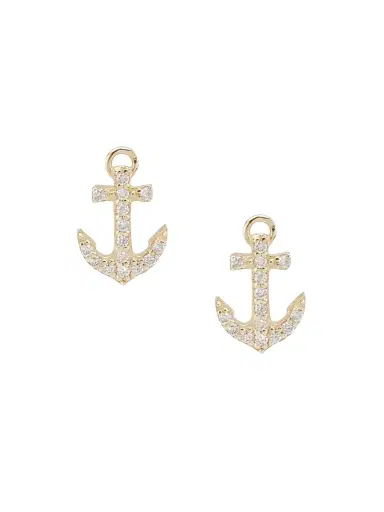 Sydney Evan Women's 14K Yellow Gold & 0.09 TCW Diamond Mini Anchor Stud Earrings - Yellow Gold | Thumbnail 1 Sydney Evan Women's 14K Yellow Gold & 0.09 TCW Diamond Mini Anchor Stud Earrings - Yellow Gold | Thumbnail 1