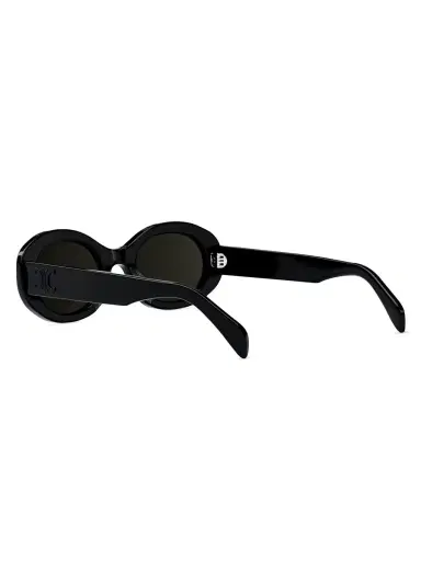 CELINE Men's 52MM Triomphe Oval Sunglasses - Black Smoke | Thumbnail 3