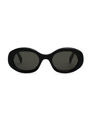CELINE Men's 52MM Triomphe Oval Sunglasses - Black Smoke | Thumbnail 5