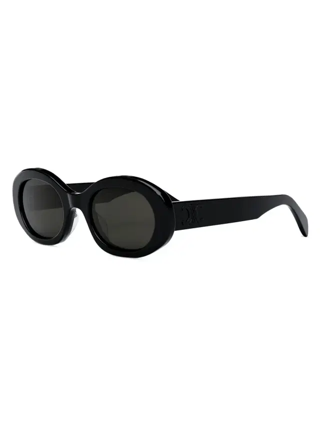 Men's 52MM Triomphe Oval Sunglasses - Black Smoke Men's 52MM Triomphe Oval Sunglasses - Black Smoke