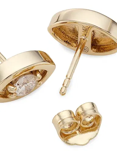 Sydney Evan Women's 14K Yellow Gold & Diamond Evil-Eye Stud Earrings | Thumbnail 3
