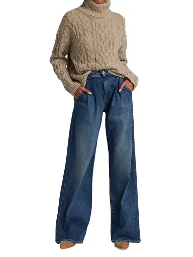 Nili Lotan Women's Flora Trouser Jeans - Classic Wash | Thumbnail 2 Nili Lotan Women's Flora Trouser Jeans - Classic Wash | Thumbnail 2