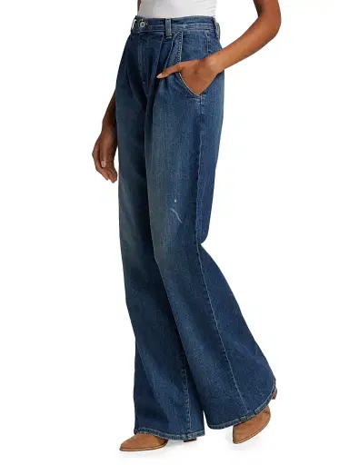Nili Lotan Women's Flora Trouser Jeans - Classic Wash | Thumbnail 4 Nili Lotan Women's Flora Trouser Jeans - Classic Wash | Thumbnail 4