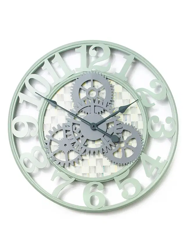 Sterling Check Farmhouse Wall Clock