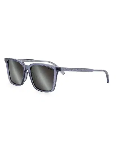 DIOR Men's InDior S4F 56MM Square Sunglasses - Light Blue Smoke | Thumbnail 1