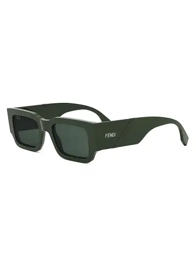 Fendi Men's 51MM Rectangular Sunglasses - Dark Green Green | Thumbnail 1 Fendi Men's 51MM Rectangular Sunglasses - Dark Green Green | Thumbnail 1