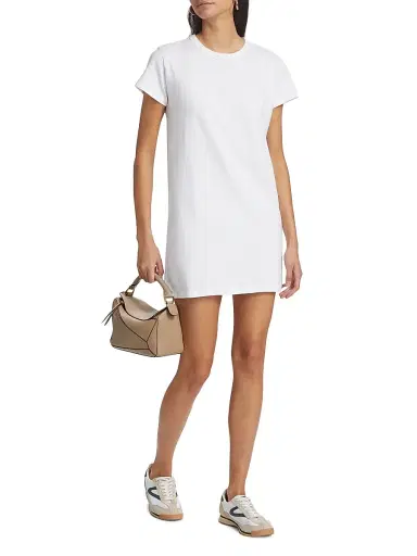 LESET Women's Margo Cotton T-Shirt Dress - White - Size XL | Thumbnail 2