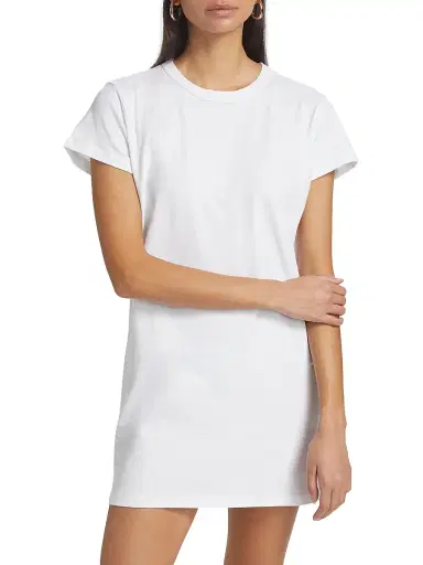 LESET Women's Margo Cotton T-Shirt Dress - White - Size XL | Thumbnail 3