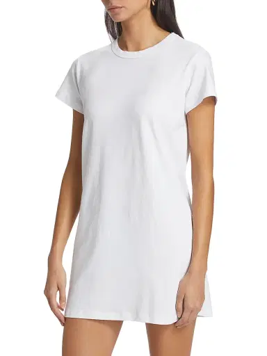 LESET Women's Margo Cotton T-Shirt Dress - White - Size XL | Thumbnail 4