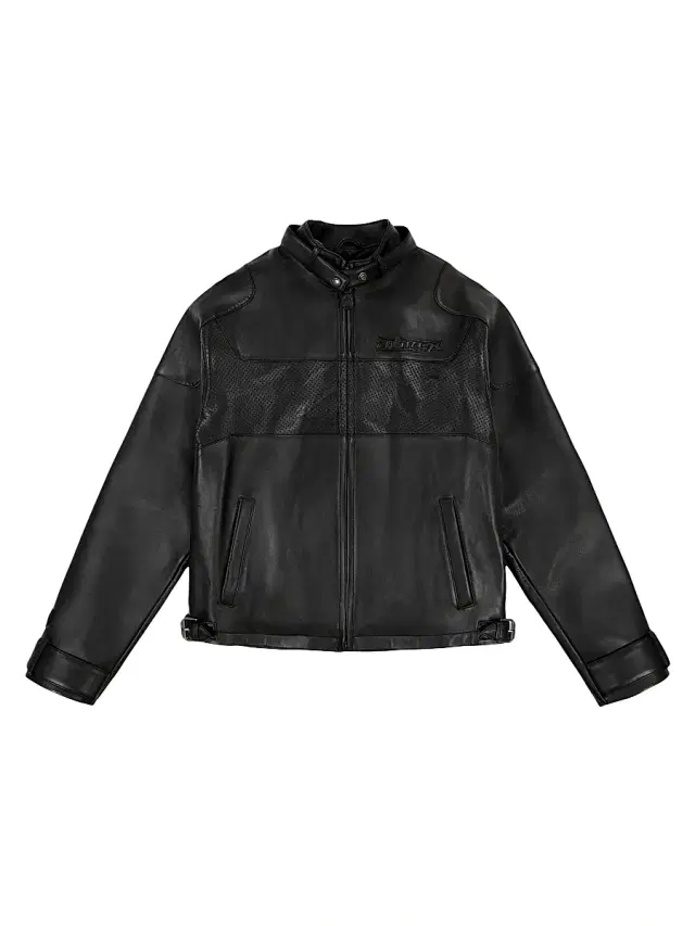 AVIREX Men's Black-Out Leather Racing Jacket - Black