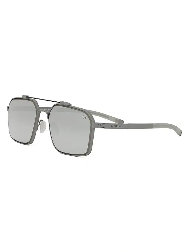 TAG Heuer Men's Flex Dyneema 57MM Square Sunglasses - Silver Matte Palladium