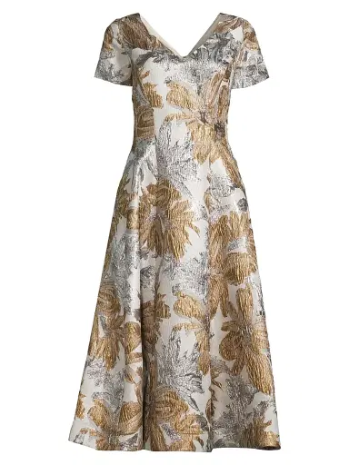 Shani Women's Jacquard Fit-&-Flare Cocktail Dress - White Gold - Size 8 | Thumbnail 1 Shani Women's Jacquard Fit-&-Flare Cocktail Dress - White Gold - Size 8 | Thumbnail 1