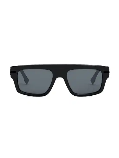 Fendi Men's Fendigraphy 54MM Rectangular Sunglasses - Shiny Black Smoke | Thumbnail 2 Fendi Men's Fendigraphy 54MM Rectangular Sunglasses - Shiny Black Smoke | Thumbnail 2