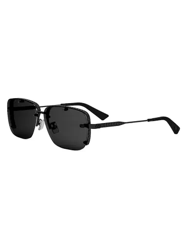 Dior Men's Neodior S4U 58MM Rectangular Sunglasses - Black Dark Grey | Thumbnail 1