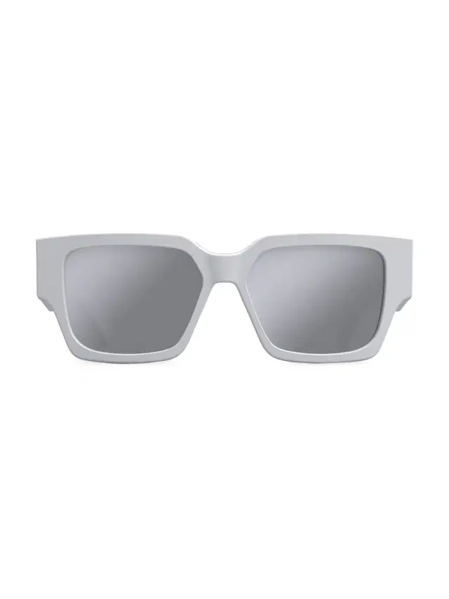 Men's CD SU 55MM Square Sunglasses - White Smoke Mirror