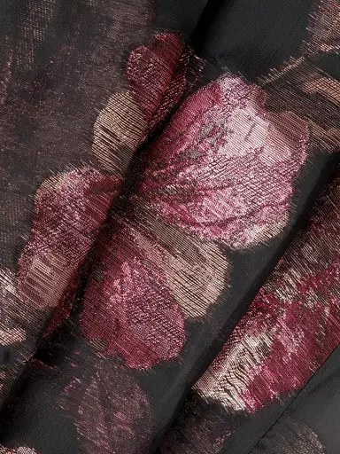 Shani Women's Floral Jacquard Fit & Flare Minidress - Black Pink - Size 14 | Thumbnail 6