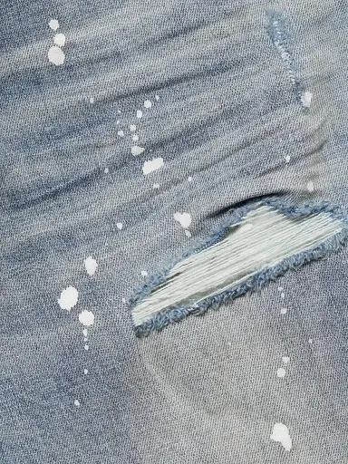 Purple Brand Men's P001 Paint Splatter Distressed Skinny Jeans - Light Indigo Paint - Size 40 | Thumbnail 7