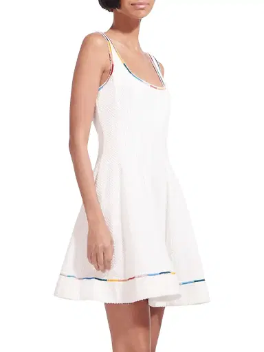 Staud Women's Wells Embroidered Minidress - White - Size 6 | Thumbnail 3