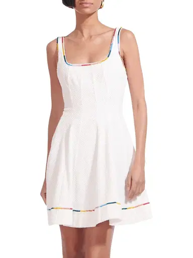 Staud Women's Wells Embroidered Minidress - White - Size 6 | Thumbnail 1