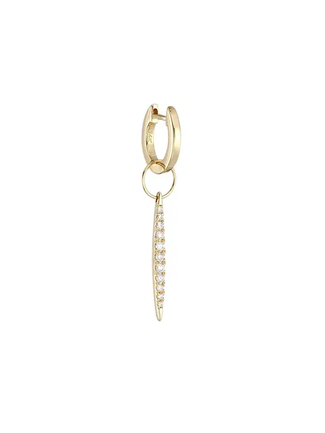 Women's 14K Yellow Gold & Diamond Needle Drop Earring