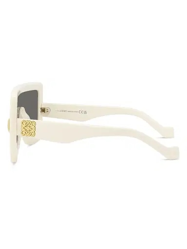 LOEWE Men's Chunky Anagram 140MM Mask Sunglasses - Ivory Smoke | Thumbnail 3