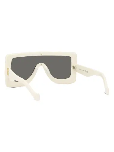 LOEWE Men's Chunky Anagram 140MM Mask Sunglasses - Ivory Smoke | Thumbnail 4