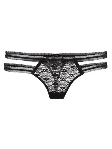 Kiki de Montparnasse Women's Chante Lace Thong - Black | Thumbnail 1