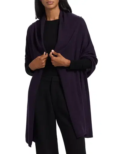 Sofia Cashmere Women's Cashmere Knit Wrap - Purple | Thumbnail 1