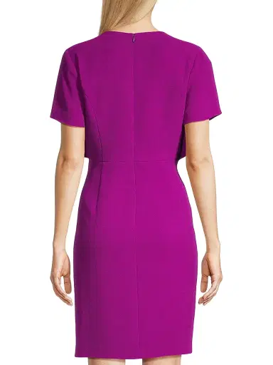 Shani Women's Twisted Bow Crepe Cocktail Dress - Wine - Size 16 | Thumbnail 5