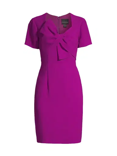 Shani Women's Twisted Bow Crepe Cocktail Dress - Wine - Size 16 | Thumbnail 1