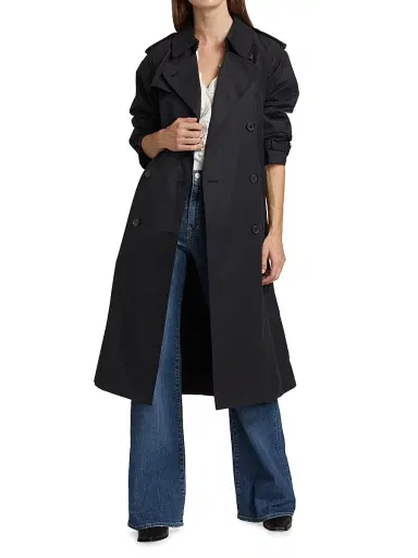 Nili Lotan Women's Tanner Trench Coat - Black | Thumbnail 2 Nili Lotan Women's Tanner Trench Coat - Black | Thumbnail 2