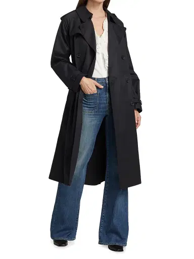 Nili Lotan Women's Tanner Trench Coat - Black | Thumbnail 3 Nili Lotan Women's Tanner Trench Coat - Black | Thumbnail 3